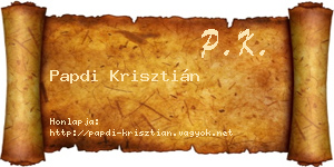 Papdi Krisztián névjegykártya